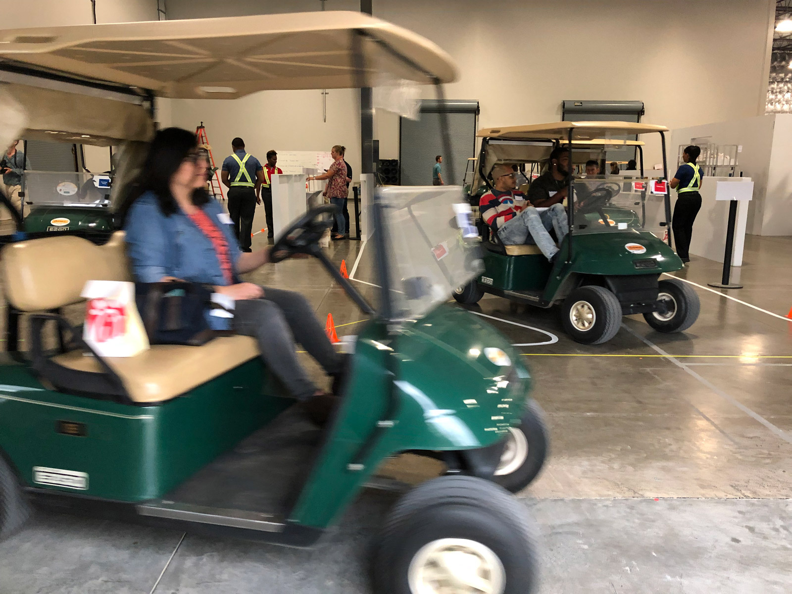 Golf cart simulation for drive thru