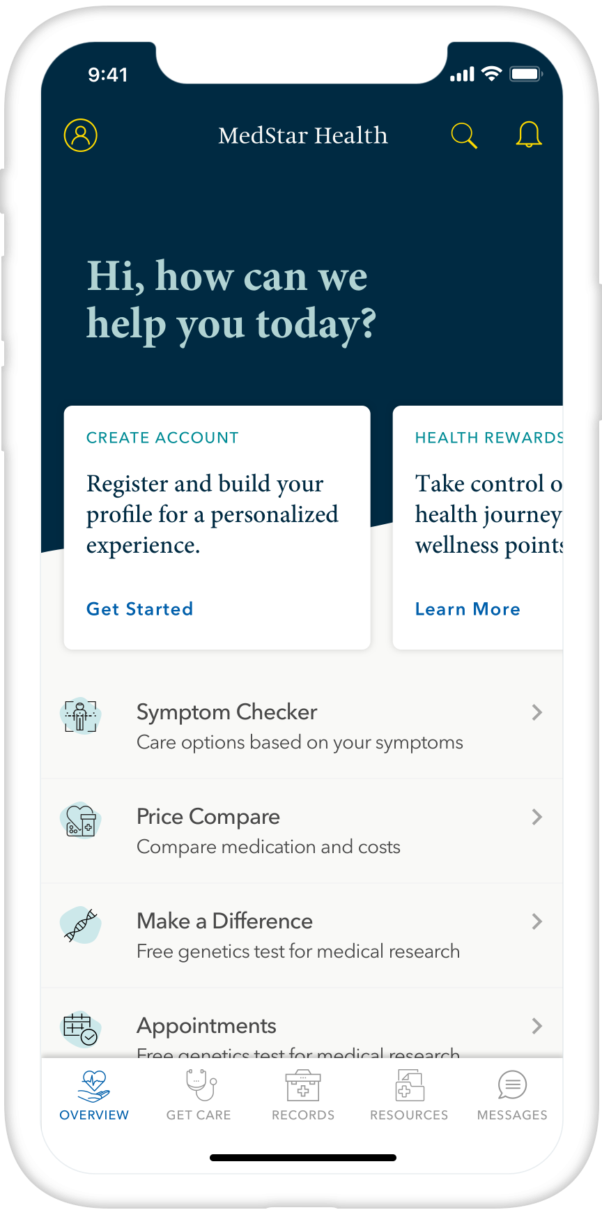 App dashboard