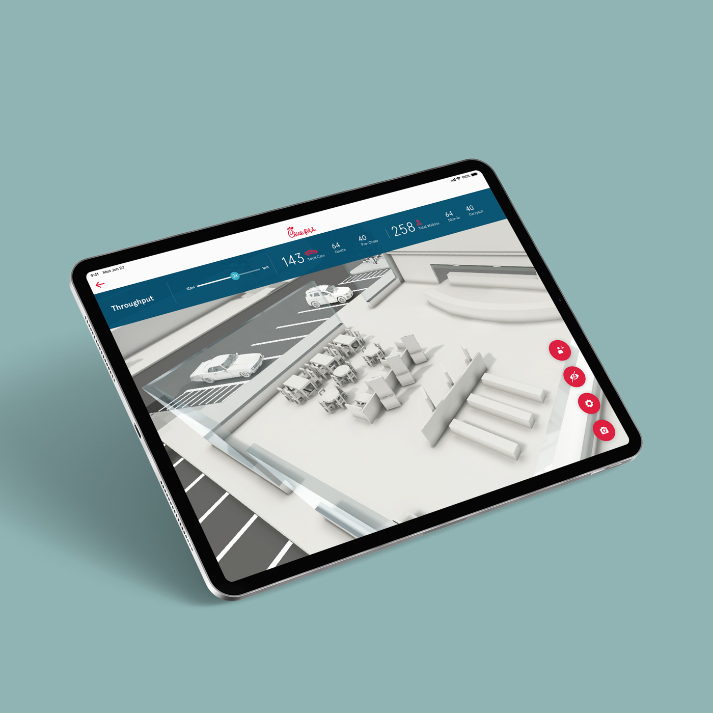 iPad showing digital simulations