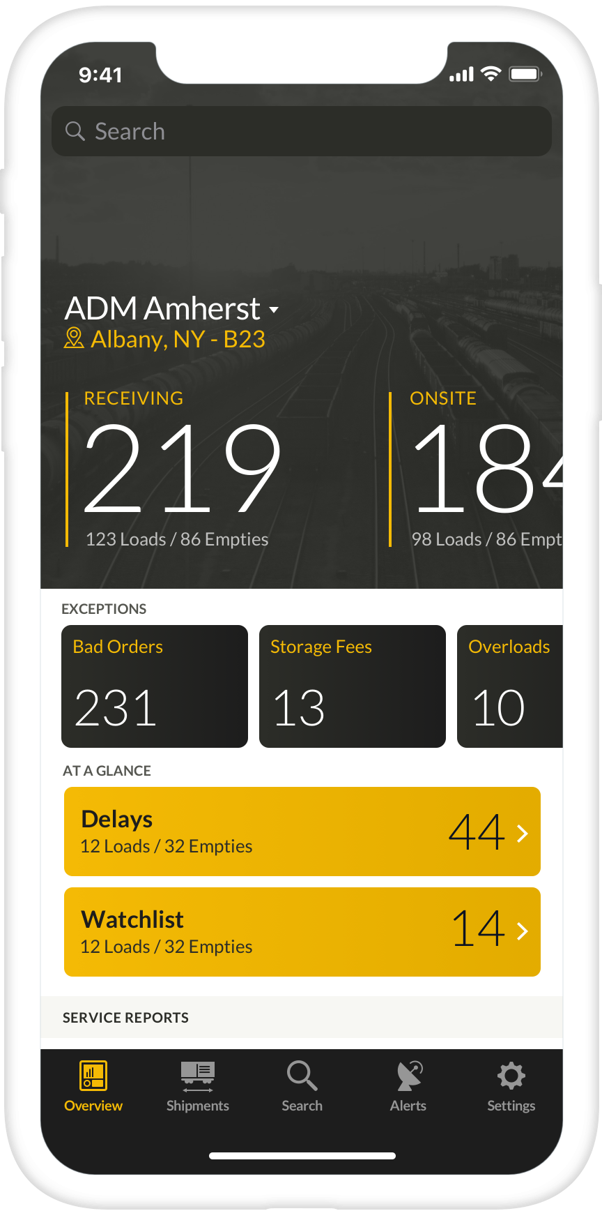 App dashboard