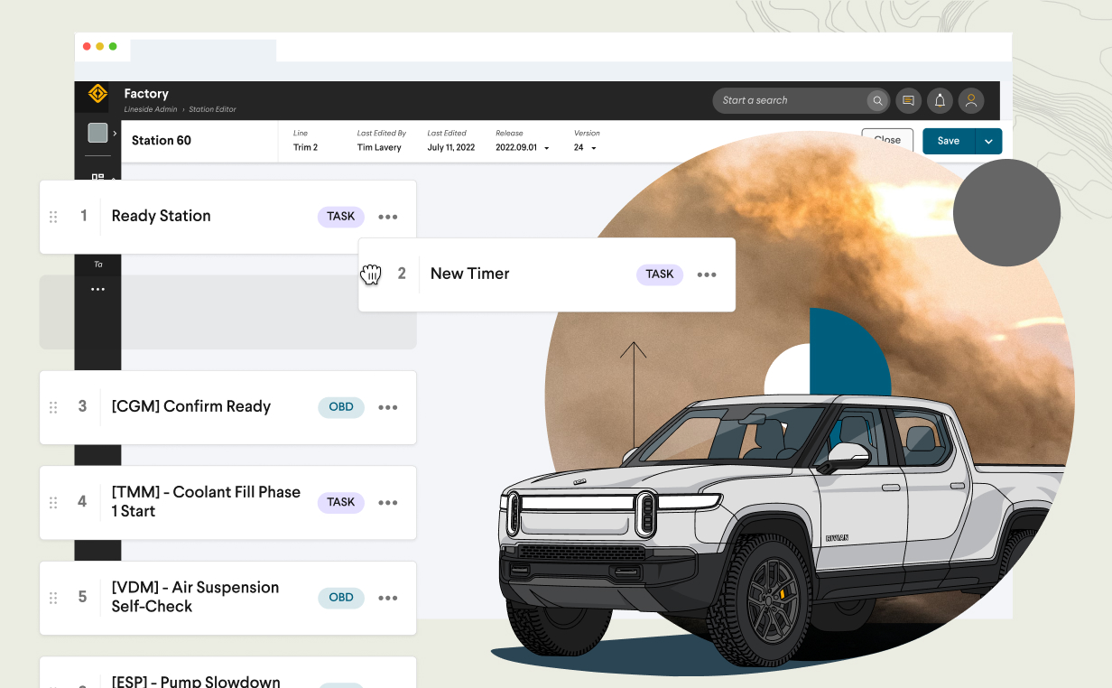 Rivian thumbnail with truck and interface
